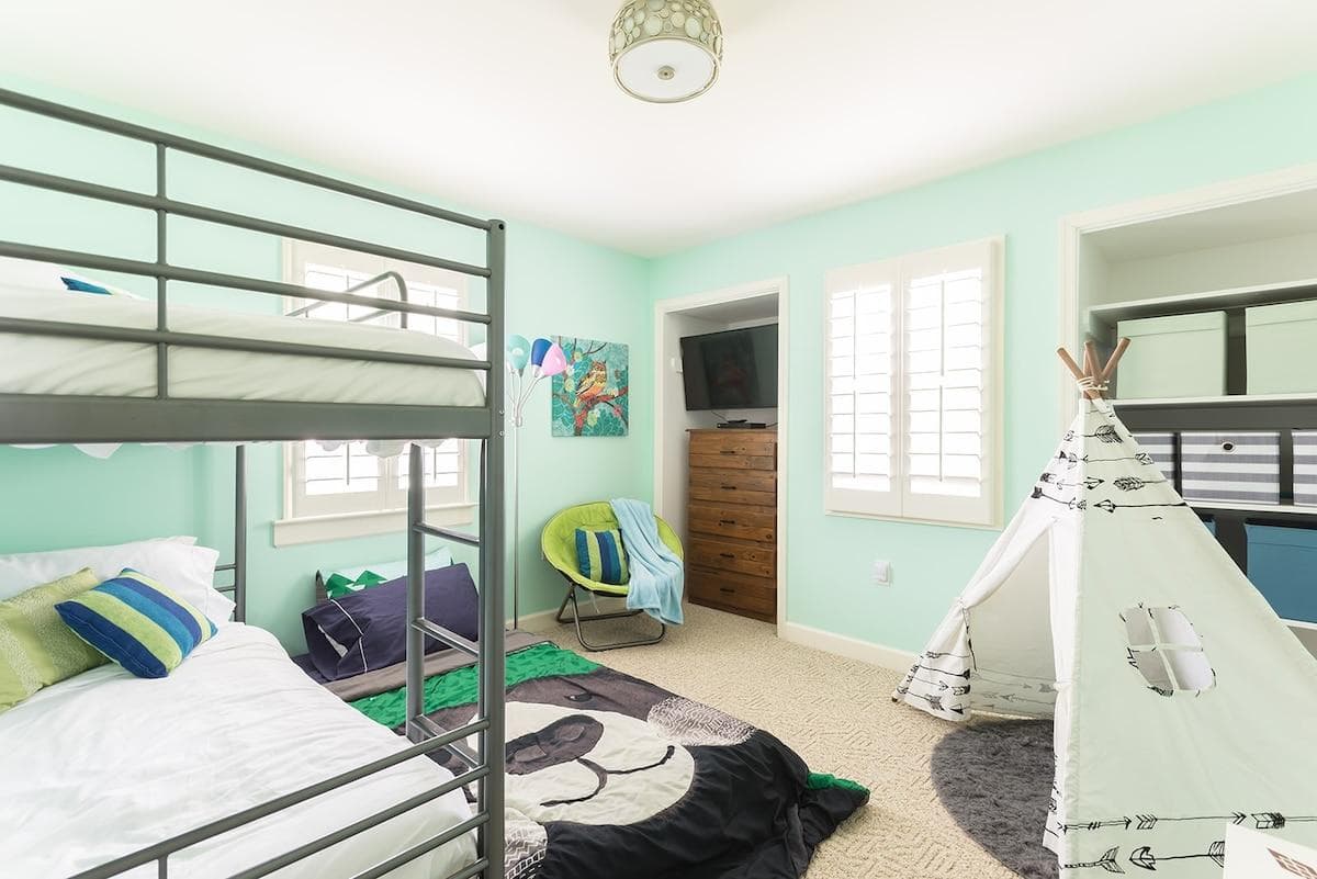 The Bunk Room with made up trundle bed.